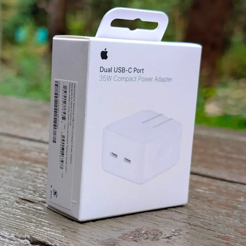 NIB Genuine Apple 35W Dual USB-C Port Compact Power Adapter OEM Fast Charger